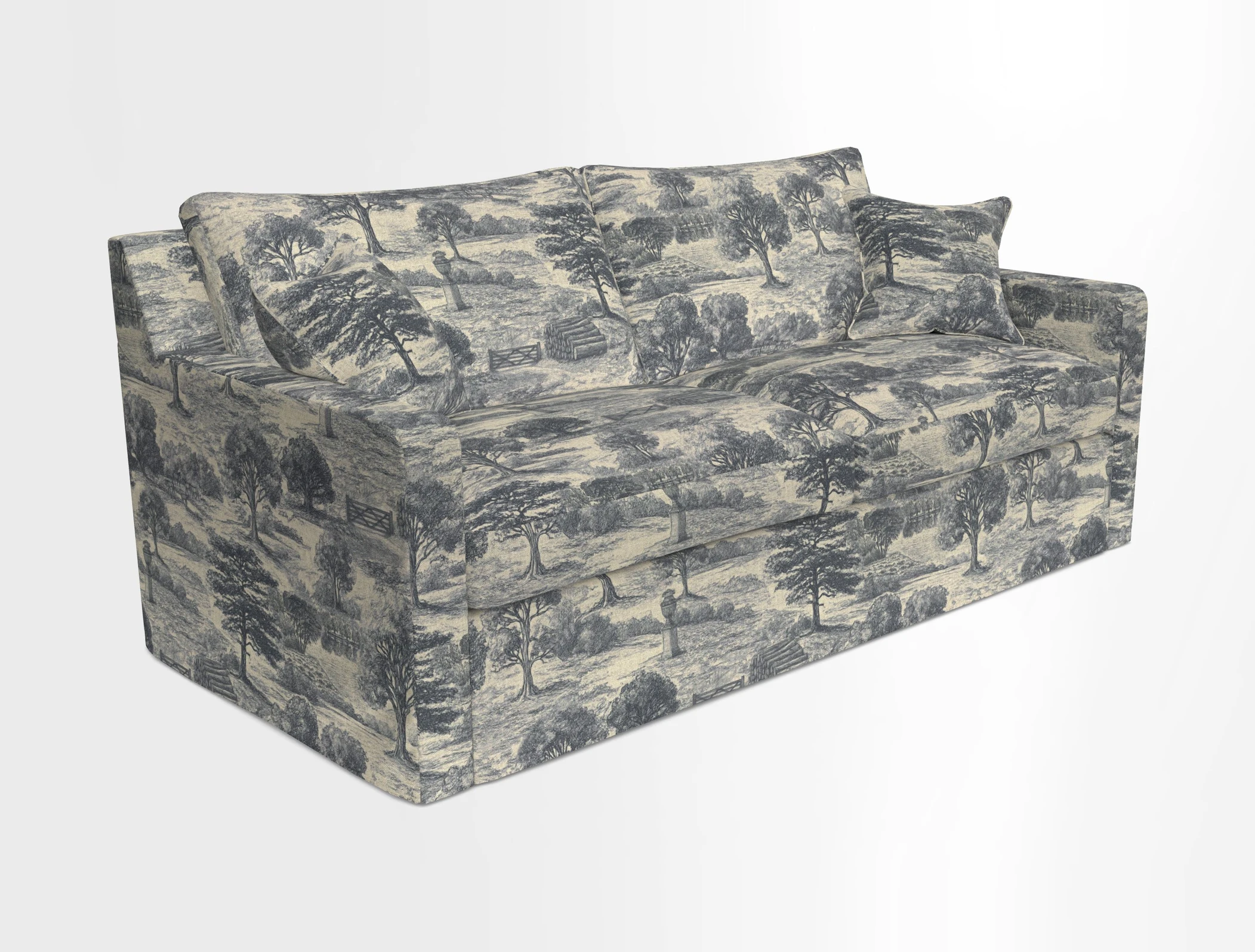 Stopham Sofa Bed in Romo Linara Shingle, seat in Designer's Guild Florian Corn