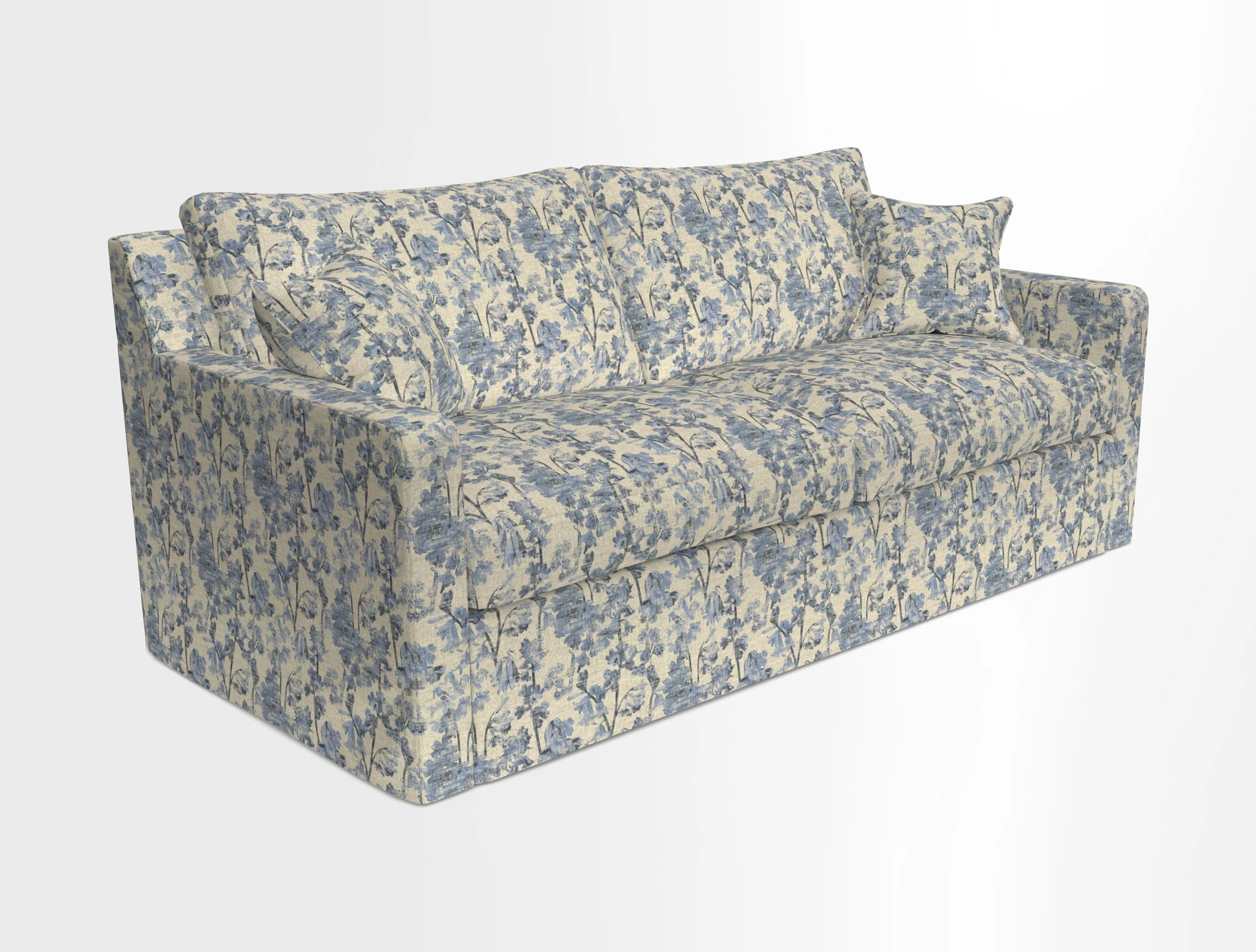 Stopham Sofa Bed in Romo Linara Shingle, seat in Designer's Guild Florian Corn