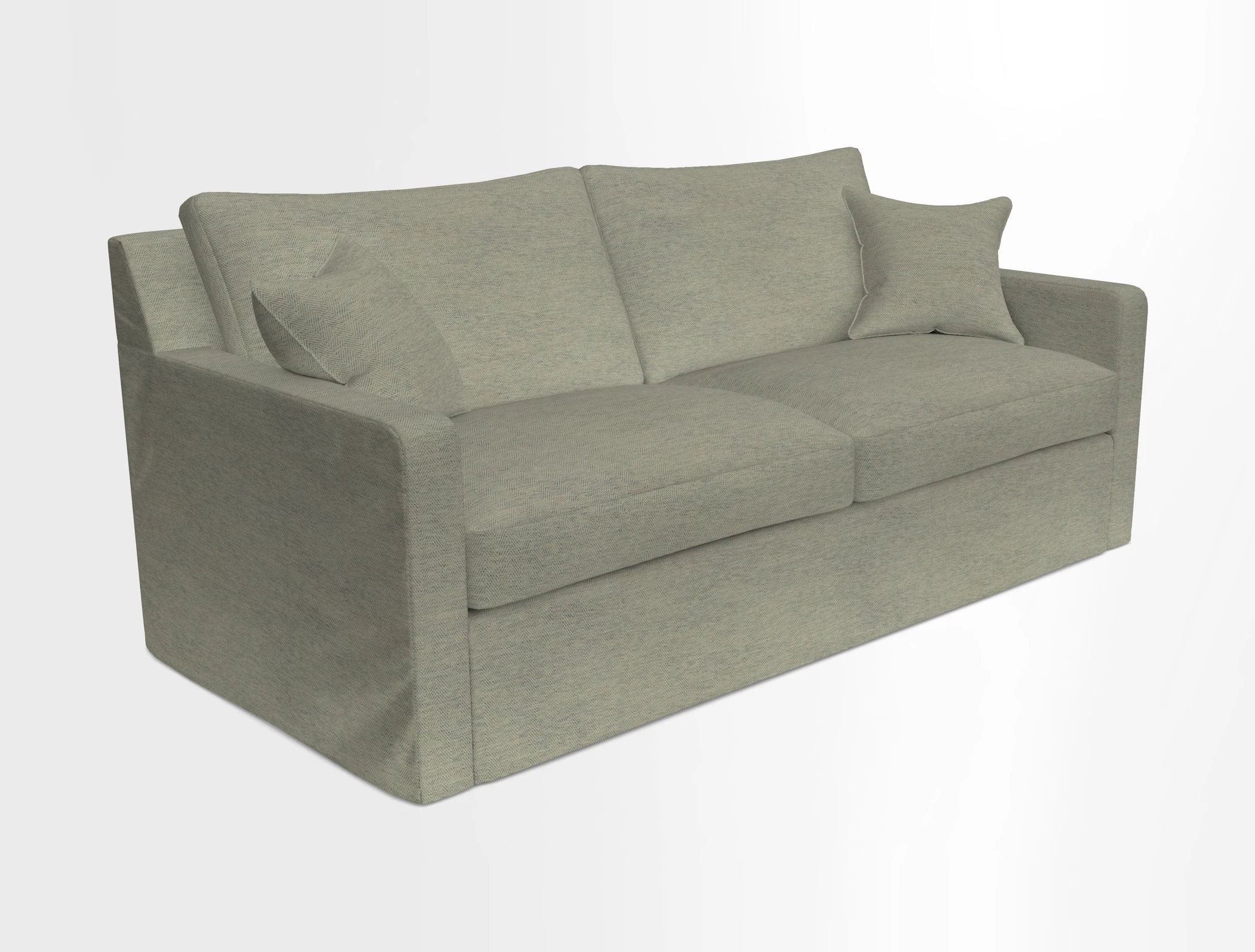 Stopham Sofa Bed in Romo Linara Shingle, seat in Designer's Guild Florian Corn