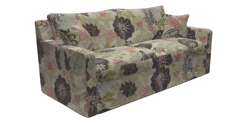 Stopham Sofa Bed in Romo Linara Shingle, seat in Designer's Guild Florian Corn