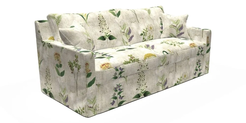 Stopham Sofa Bed in Romo Linara Shingle, seat in Designer's Guild Florian Corn