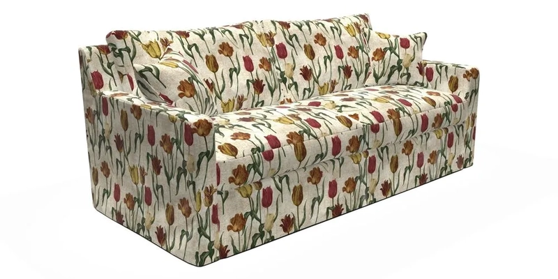 Stopham Sofa Bed in Romo Linara Shingle, seat in Designer's Guild Florian Corn