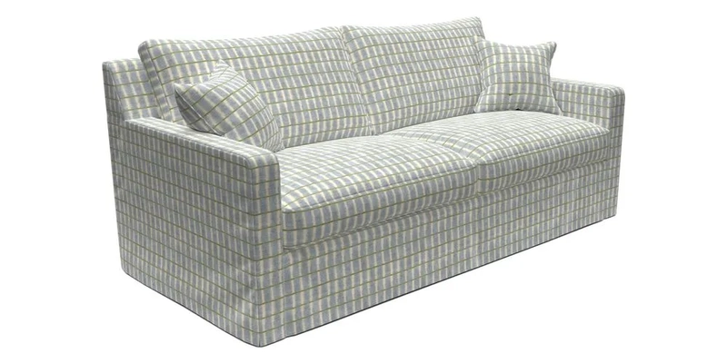 Stopham Sofa Bed in Romo Linara Shingle, seat in Designer's Guild Florian Corn