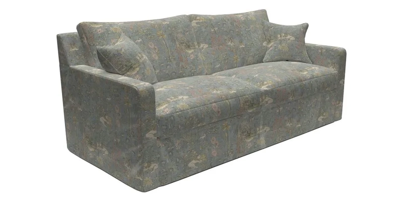 Stopham Sofa Bed in Romo Linara Shingle, seat in Designer's Guild Florian Corn