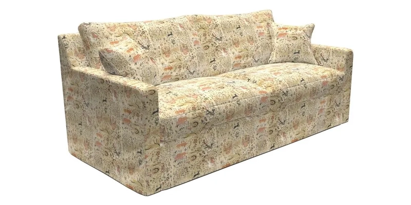 Stopham Sofa Bed in Romo Linara Shingle, seat in Designer's Guild Florian Corn