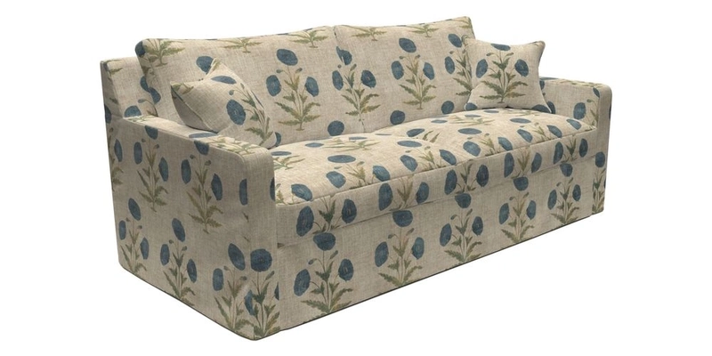 Stopham Sofa Bed in Romo Linara Shingle, seat in Designer's Guild Florian Corn