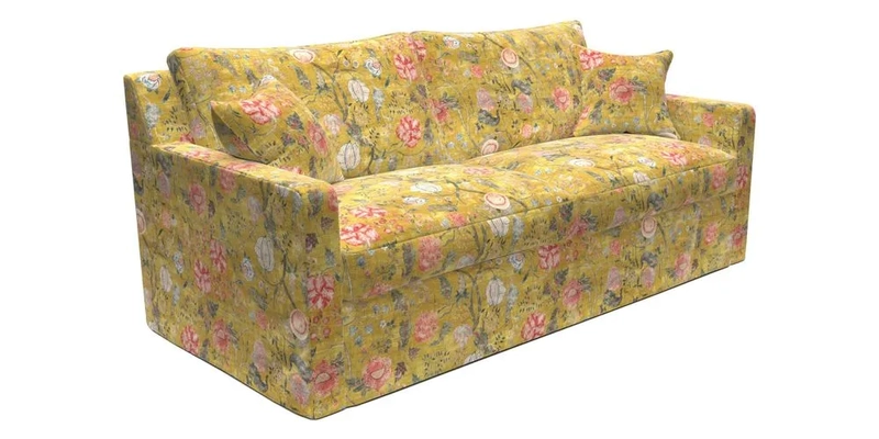 Stopham Sofa Bed in Romo Linara Shingle, seat in Designer's Guild Florian Corn