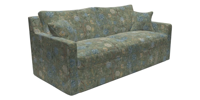Stopham Sofa Bed in Romo Linara Shingle, seat in Designer's Guild Florian Corn