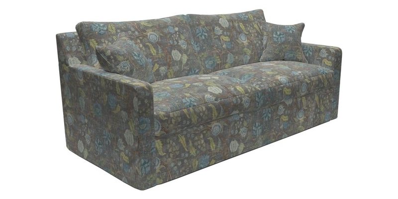 Stopham Sofa Bed in Romo Linara Shingle, seat in Designer's Guild Florian Corn