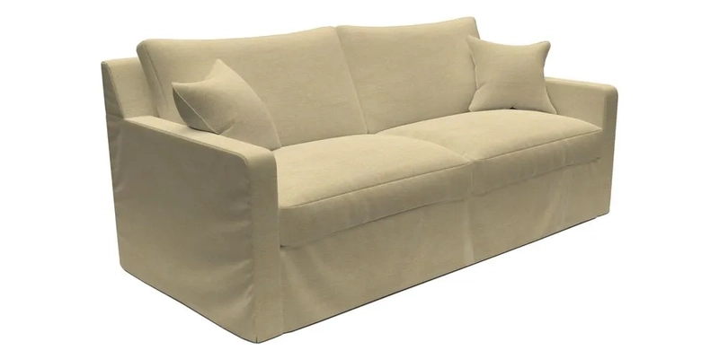 Stopham Sofa Bed in Romo Linara Shingle, seat in Designer's Guild Florian Corn