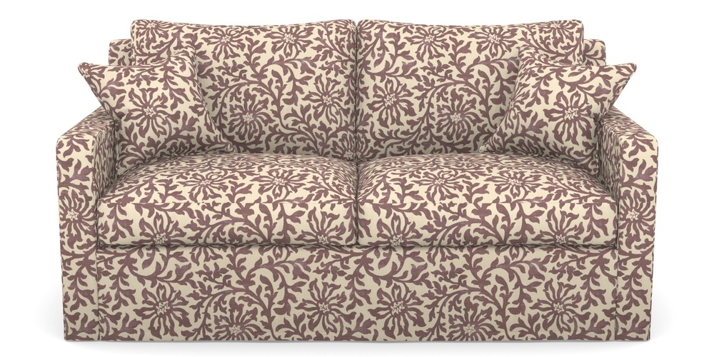 Product photograph of Stopham Sofa Bed 2 5 Seater Sofa Bed In V A Brompton Collection - Floral Scroll - Cacao from Sofas and Stuff Limited