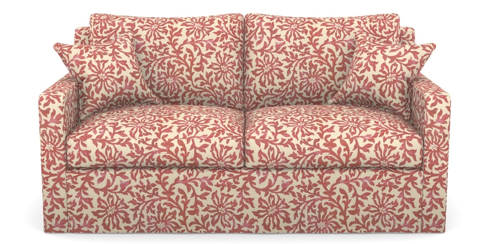 Product photograph of Stopham Sofa Bed 2 5 Seater Sofa Bed In V A Brompton Collection - Floral Scroll - Chilli from Sofas and Stuff Limited