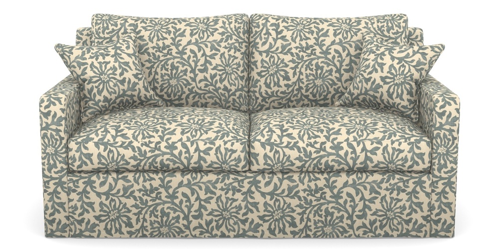 Product photograph of Stopham Sofa Bed 2 5 Seater Sofa Bed In V A Brompton Collection - Floral Scroll - Pebble from Sofas and Stuff Limited