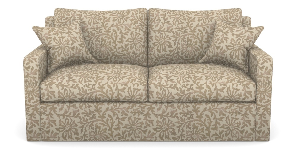 Product photograph of Stopham Sofa Bed 2 5 Seater Sofa Bed In V A Brompton Collection - Floral Scroll - Assam Tea from Sofas and Stuff Limited