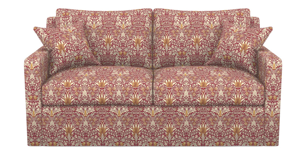 Product photograph of Stopham Sofa Bed 2 5 Seater Sofa Bed In William Morris Collection - Snakeshead - Claret Gold from Sofas and Stuff Limited