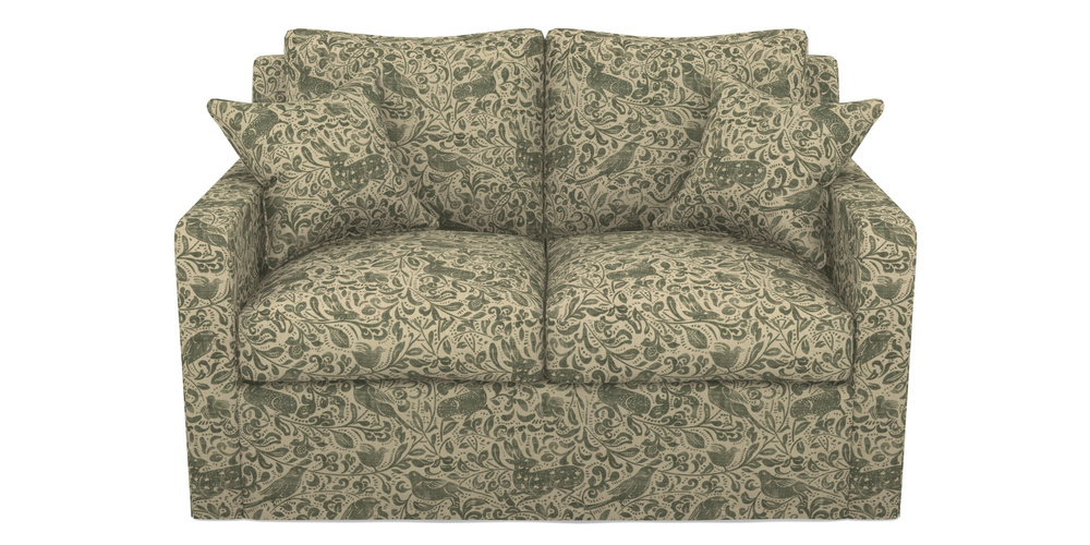 Product photograph of Stopham Sofa Bed 2 Seater Sofa Bed In V A Drawn From Nature - Bird And Rabbit - Dark Green from Sofas and Stuff Limited