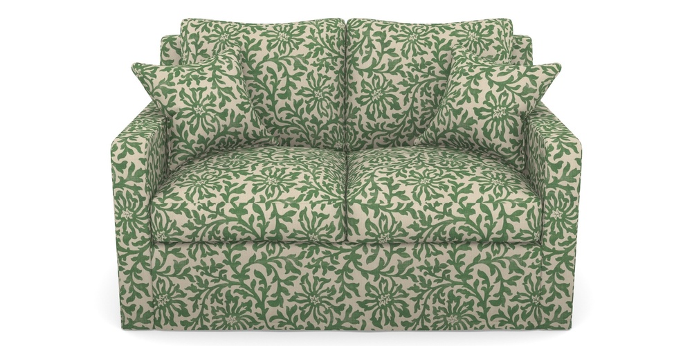 Product photograph of Stopham Sofa Bed 2 Seater Sofa Bed In V A Brompton Collection - Floral Scroll - Basil from Sofas and Stuff Limited