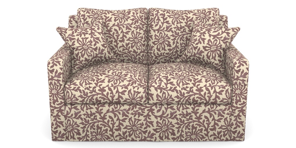 Product photograph of Stopham Sofa Bed 2 Seater Sofa Bed In V A Brompton Collection - Floral Scroll - Cacao from Sofas and Stuff Limited