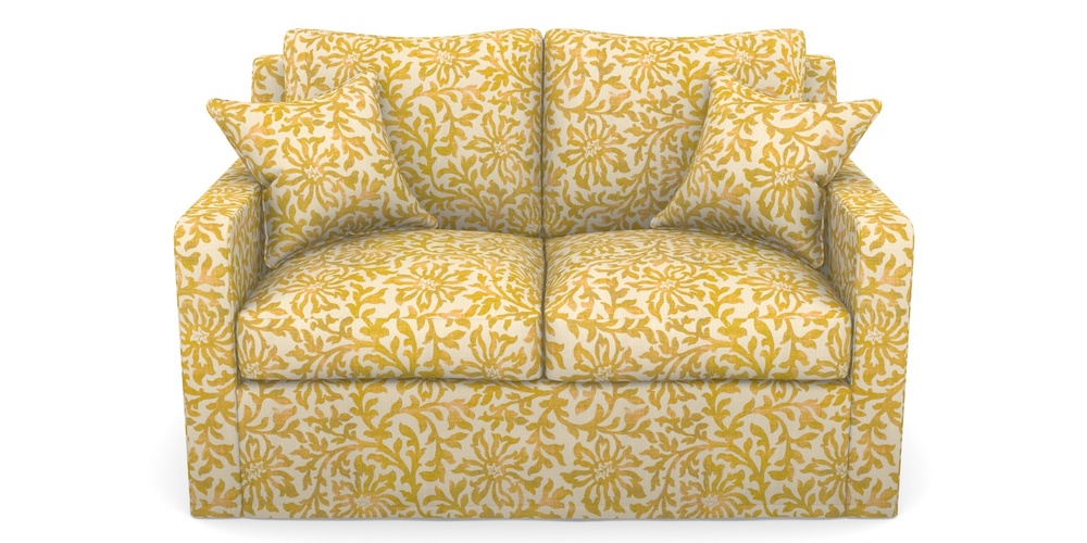 Product photograph of Stopham Sofa Bed 2 Seater Sofa Bed In V A Brompton Collection - Floral Scroll - Corn from Sofas and Stuff Limited