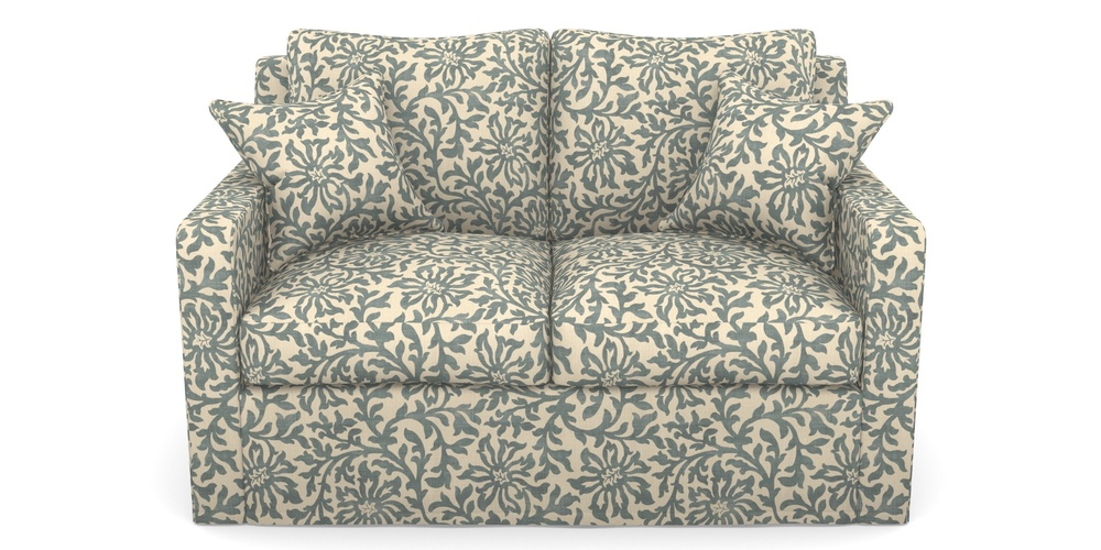 Product photograph of Stopham Sofa Bed 2 Seater Sofa Bed In V A Brompton Collection - Floral Scroll - Pebble from Sofas and Stuff Limited