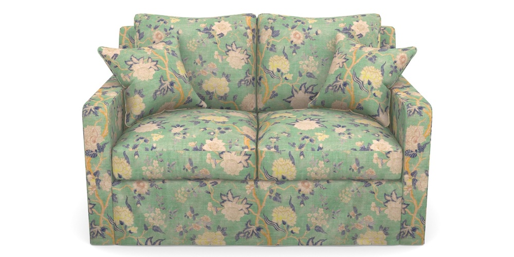 Product photograph of Stopham Sofa Bed 2 Seater Sofa Bed In Floral Linen - Even So Verde from Sofas and Stuff Limited