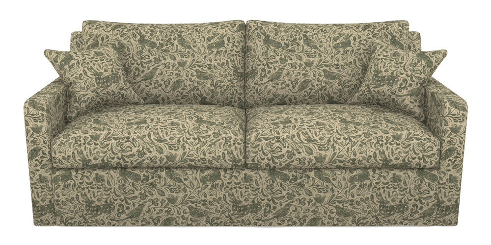 Product photograph of Stopham Sofa Bed 3 Seater Sofa Bed In V A Drawn From Nature - Bird And Rabbit - Dark Green from Sofas and Stuff Limited