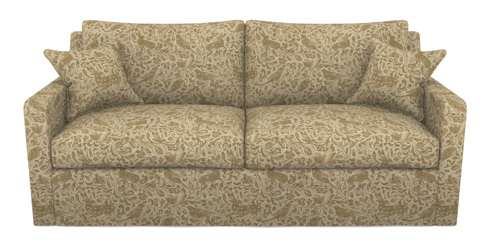 Product photograph of Stopham Sofa Bed 3 Seater Sofa Bed In V A Drawn From Nature - Bird And Rabbit - Gold from Sofas and Stuff Limited