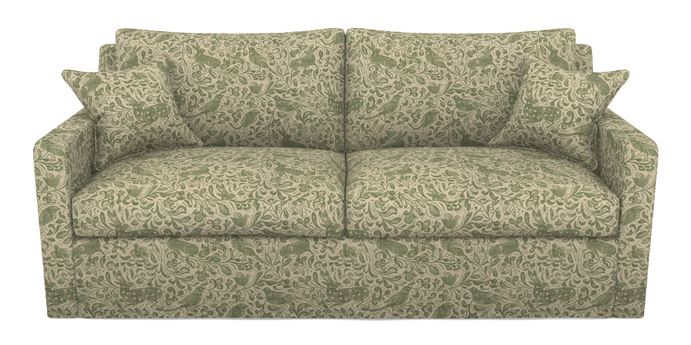 Product photograph of Stopham Sofa Bed 3 Seater Sofa Bed In V A Drawn From Nature - Bird And Rabbit - Light Green from Sofas and Stuff Limited