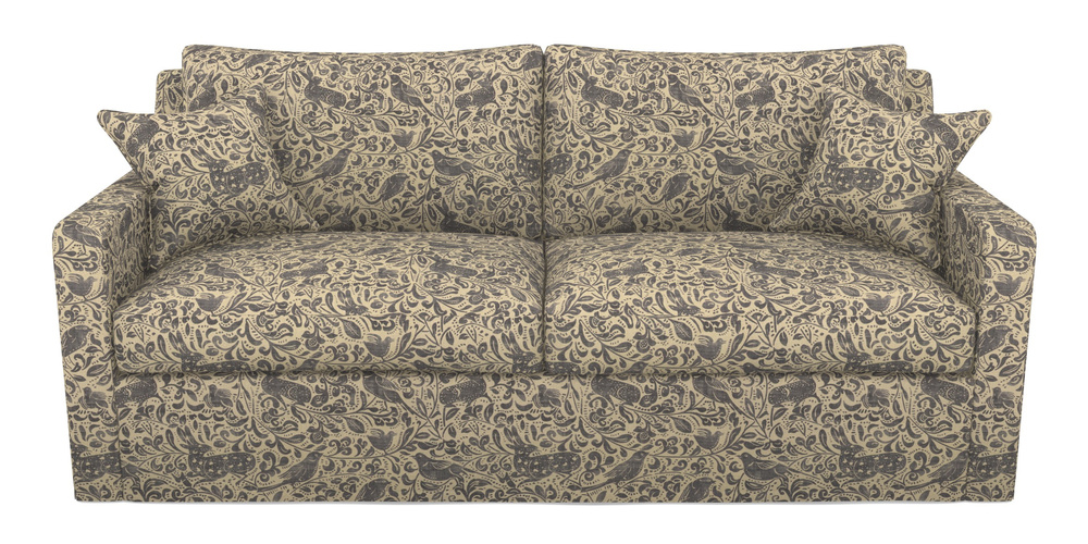 Product photograph of Stopham Sofa Bed 3 Seater Sofa Bed In V A Drawn From Nature - Bird And Rabbit - Navy from Sofas and Stuff Limited