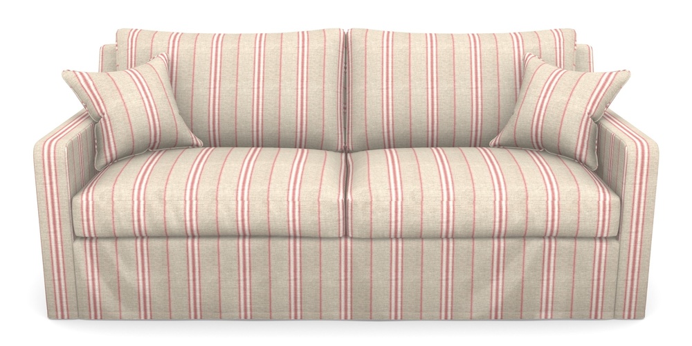 Product photograph of Stopham Sofa Bed 3 Seater Sofa Bed In Cloth 18 Stripes - Regimental - Cranberry from Sofas and Stuff Limited
