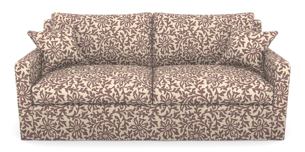 Product photograph of Stopham Sofa Bed 3 Seater Sofa Bed In V A Brompton Collection - Floral Scroll - Cacao from Sofas and Stuff Limited