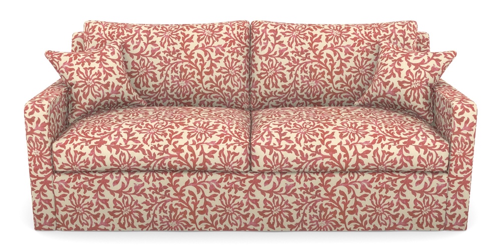 Product photograph of Stopham Sofa Bed 3 Seater Sofa Bed In V A Brompton Collection - Floral Scroll - Chilli from Sofas and Stuff Limited