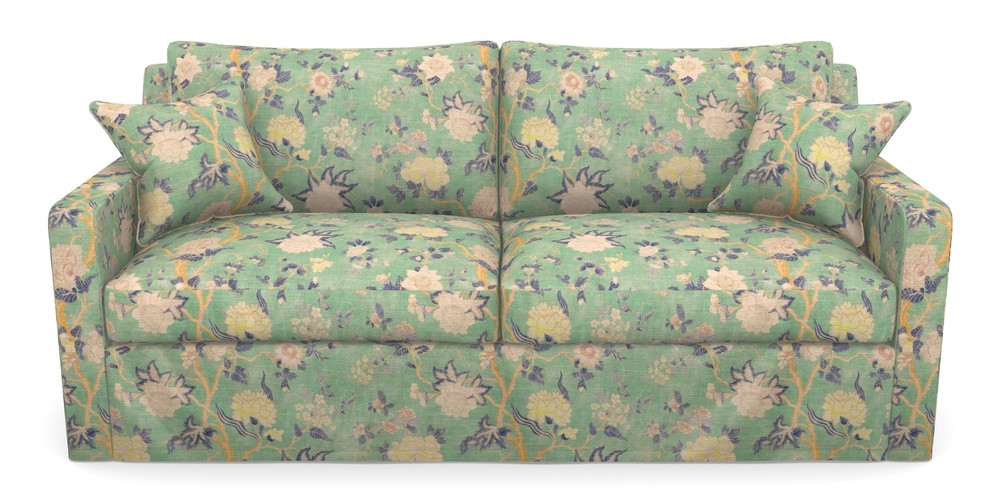 Product photograph of Stopham Sofa Bed 3 Seater Sofa Bed In Floral Linen - Even So Verde from Sofas and Stuff Limited