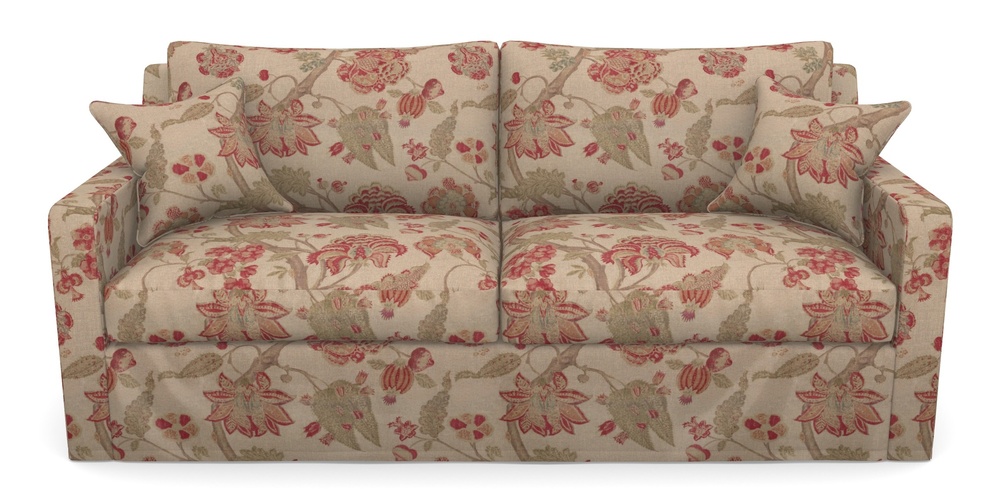 Product photograph of Stopham Sofa Bed 3 Seater Sofa Bed In Floral Linen - Indienne T Rosso from Sofas and Stuff Limited