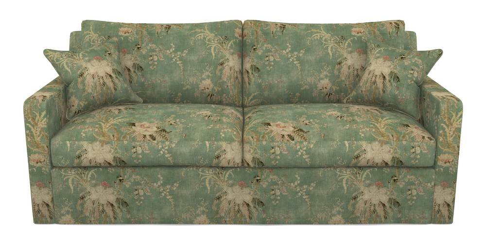 Product photograph of Stopham Sofa Bed 3 Seater Sofa Bed In Floral Linen - Zefferino Emerald from Sofas and Stuff Limited