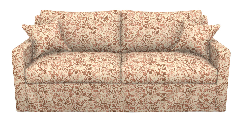 Product photograph of Stopham Sofa Bed 3 Seater Sofa Bed In Rhs Collection - Gertrude Jekyll Linen Cotton Blend - Rust from Sofas and Stuff Limited