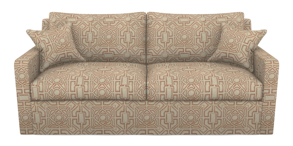 Product photograph of Stopham Sofa Bed 3 Seater Sofa Bed In Rhs Collection - Large Knot Garden Linen - Terracotta from Sofas and Stuff Limited