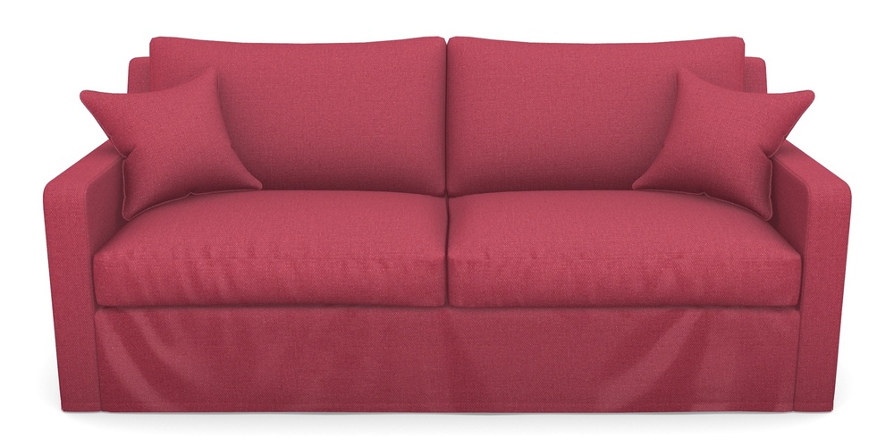 Product photograph of Stopham Sofa Bed 3 Seater Sofa Bed In Plain Linen Cotton - Raspberry Jam from Sofas and Stuff Limited