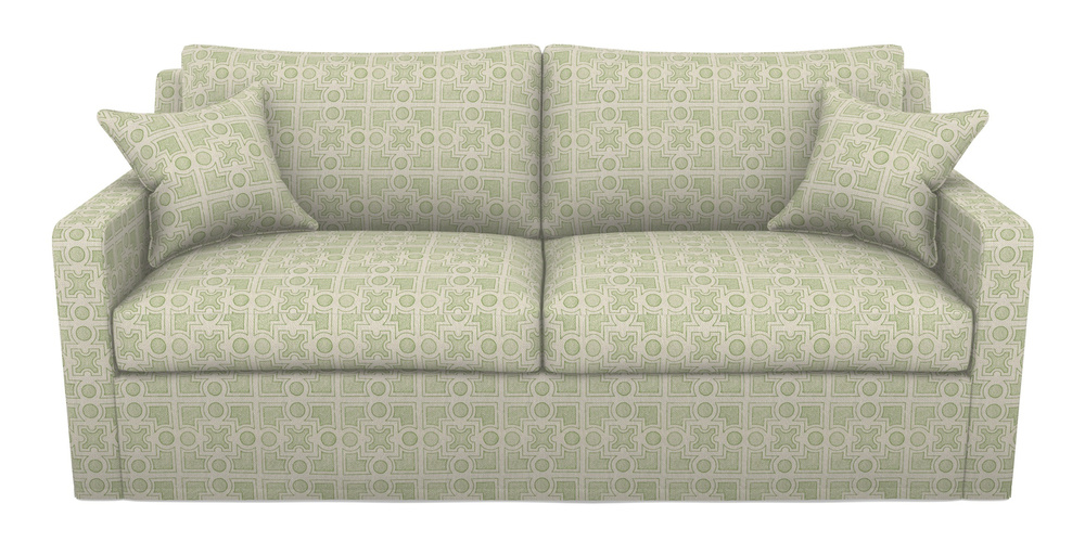 Product photograph of Stopham Sofa Bed 3 Seater Sofa Bed In Rhs Collection - Small Knot Garden Cotton Weave - Green from Sofas and Stuff Limited
