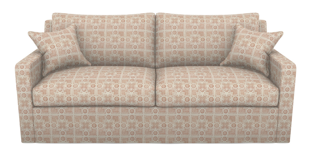 Product photograph of Stopham Sofa Bed 3 Seater Sofa Bed In Rhs Collection - Small Knot Garden Cotton Weave - Terracotta from Sofas and Stuff Limited