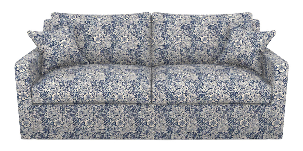Product photograph of Stopham Sofa Bed 3 Seater Sofa Bed In William Morris Collection - Marigold - Indigo Linen from Sofas and Stuff Limited