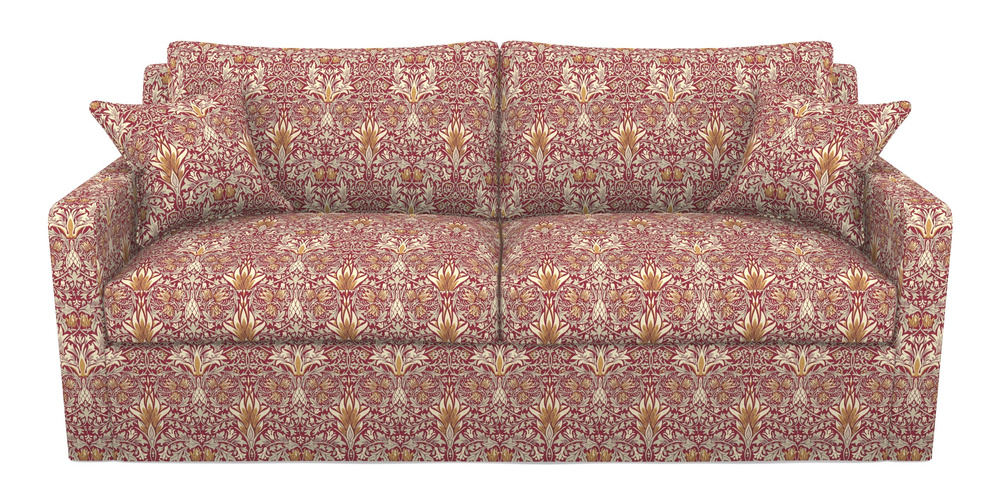 Product photograph of Stopham Sofa Bed 3 Seater Sofa Bed In William Morris Collection - Snakeshead - Claret Gold from Sofas and Stuff Limited