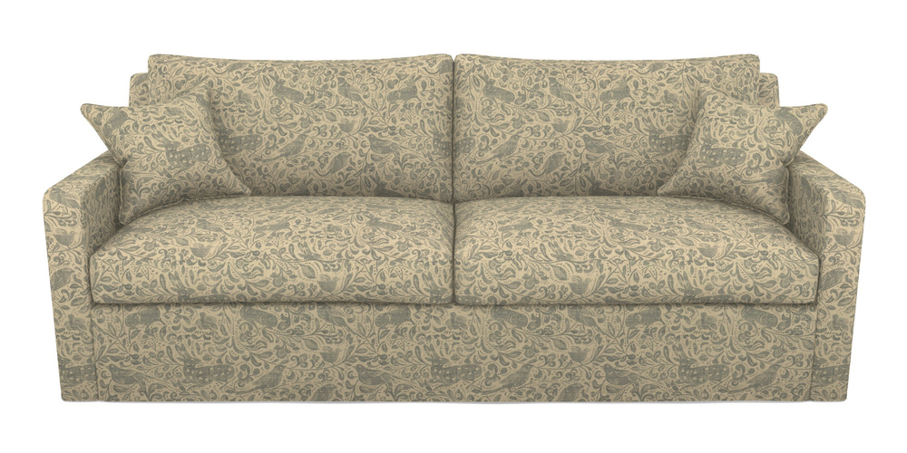 Product photograph of Stopham Sofa Bed 4 Seater Sofa Bed In V A Drawn From Nature - Bird And Rabbit - Duck Egg from Sofas and Stuff Limited