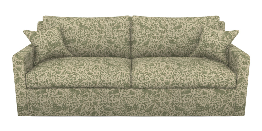 Product photograph of Stopham Sofa Bed 4 Seater Sofa Bed In V A Drawn From Nature - Bird And Rabbit - Light Green from Sofas and Stuff Limited