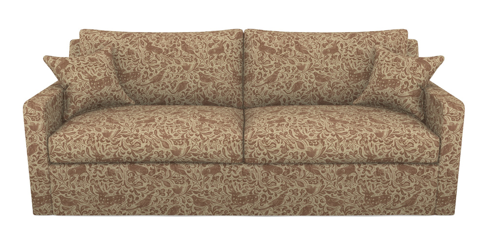 Product photograph of Stopham Sofa Bed 4 Seater Sofa Bed In V A Drawn From Nature - Bird And Rabbit - Terracotta from Sofas and Stuff Limited