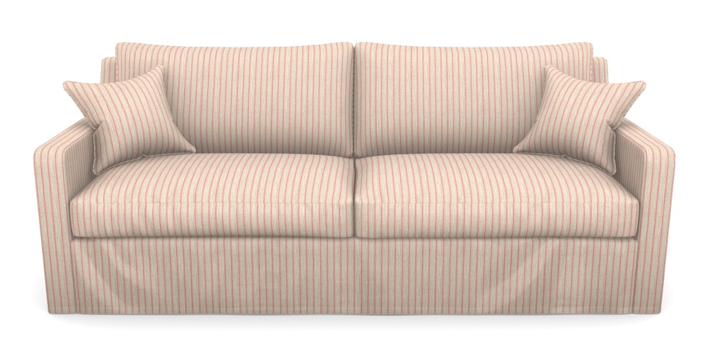 Product photograph of Stopham Sofa Bed 4 Seater Sofa Bed In Cloth 18 Stripes - Ticking - Cranberry from Sofas and Stuff Limited