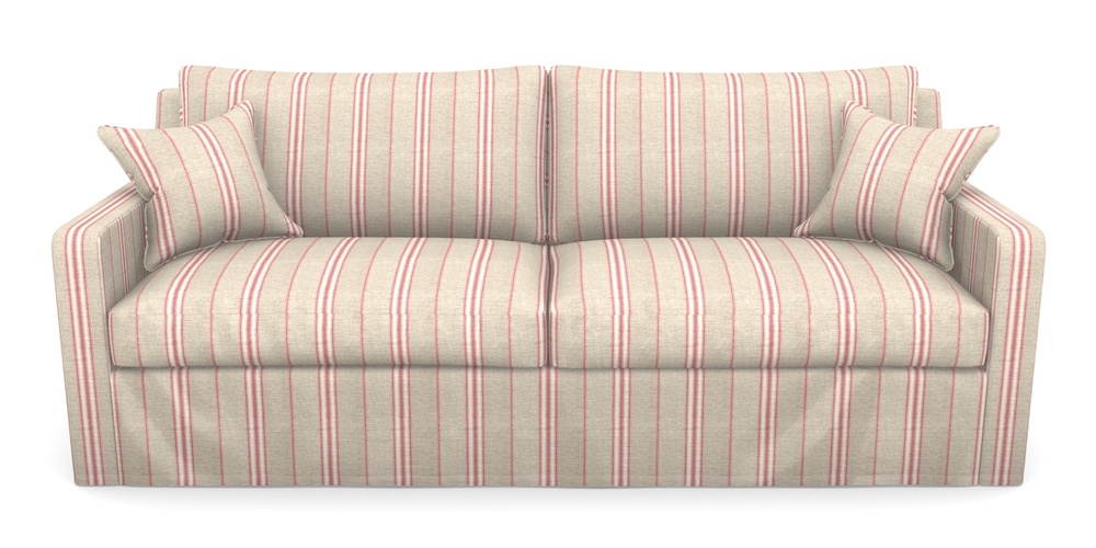 Product photograph of Stopham Sofa Bed 4 Seater Sofa Bed In Cloth 18 Stripes - Regimental - Cranberry from Sofas and Stuff Limited