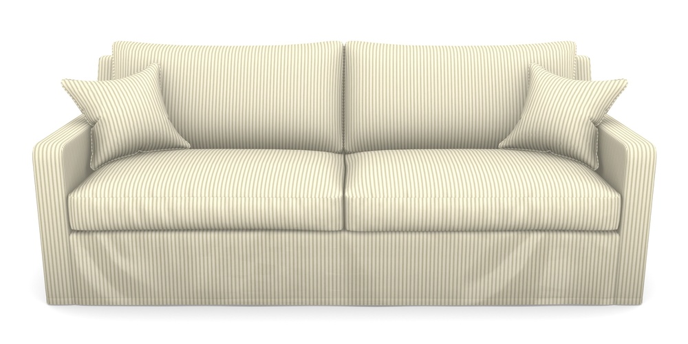 Product photograph of Stopham Sofa Bed 4 Seater Sofa Bed In Cotton Stripe - Sage from Sofas and Stuff Limited