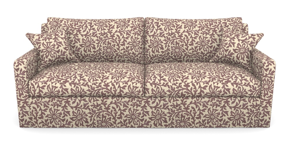 Product photograph of Stopham Sofa Bed 4 Seater Sofa Bed In V A Brompton Collection - Floral Scroll - Cacao from Sofas and Stuff Limited