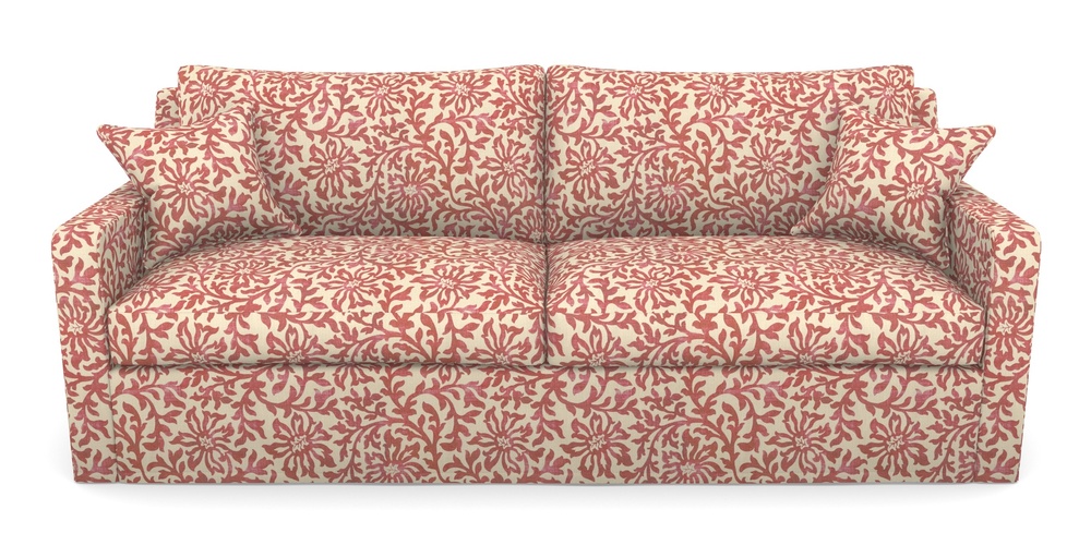 Product photograph of Stopham Sofa Bed 4 Seater Sofa Bed In V A Brompton Collection - Floral Scroll - Chilli from Sofas and Stuff Limited